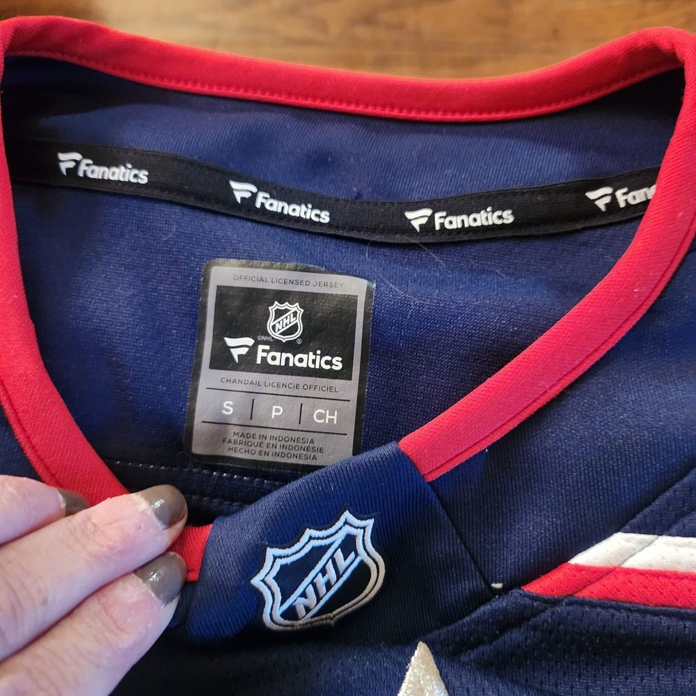 Fanatics NHL Navy Blue Jersey with Red Trim